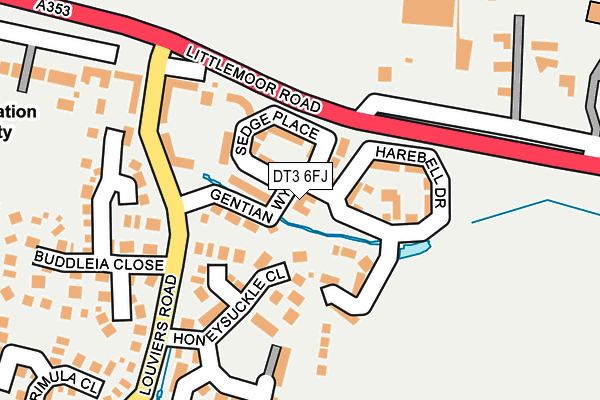 DT3 6FJ map - OS OpenMap – Local (Ordnance Survey)