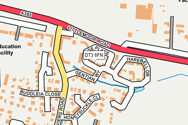 DT3 6FN map - OS OpenMap – Local (Ordnance Survey)