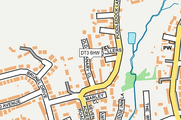 DT3 6HW map - OS OpenMap – Local (Ordnance Survey)