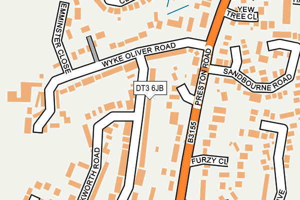 DT3 6JB map - OS OpenMap – Local (Ordnance Survey)