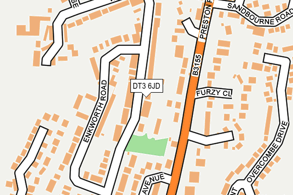 DT3 6JD map - OS OpenMap – Local (Ordnance Survey)