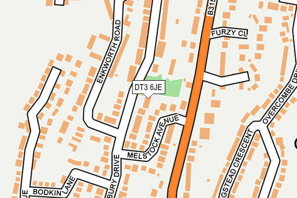 DT3 6JE map - OS OpenMap – Local (Ordnance Survey)