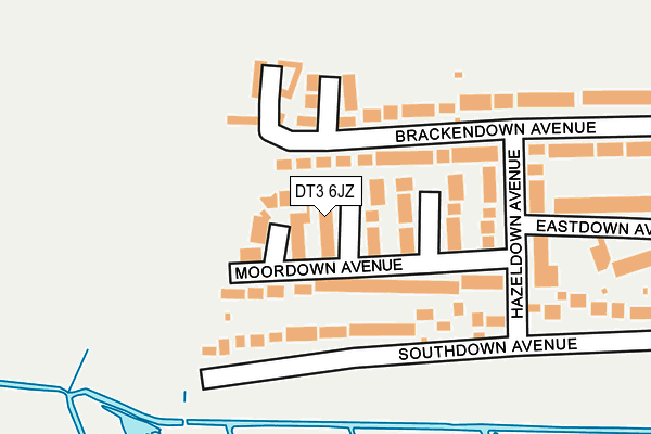 DT3 6JZ map - OS OpenMap – Local (Ordnance Survey)
