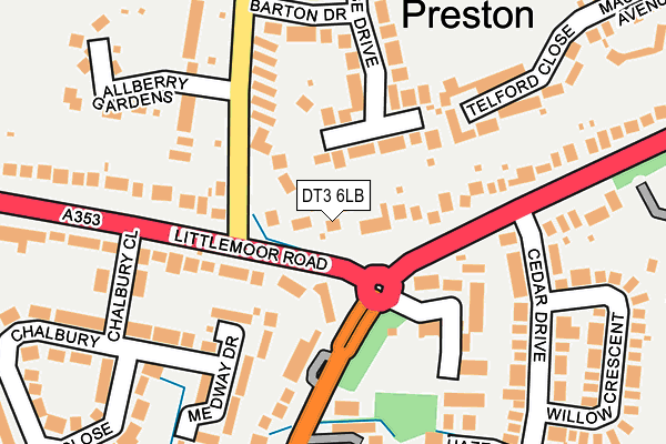 DT3 6LB map - OS OpenMap – Local (Ordnance Survey)