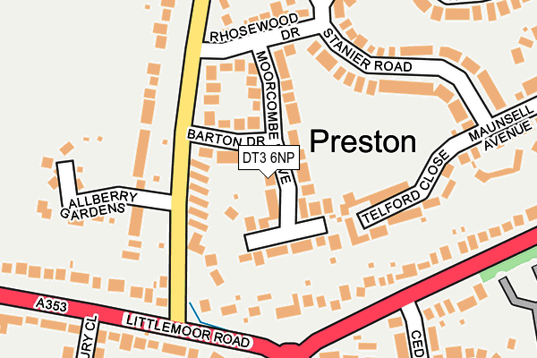 DT3 6NP map - OS OpenMap – Local (Ordnance Survey)