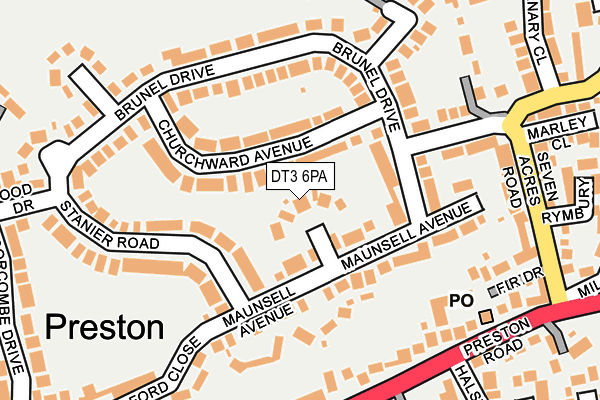 DT3 6PA map - OS OpenMap – Local (Ordnance Survey)