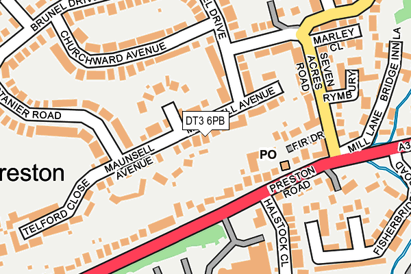 DT3 6PB map - OS OpenMap – Local (Ordnance Survey)