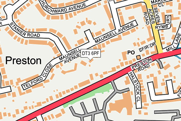 DT3 6PF map - OS OpenMap – Local (Ordnance Survey)