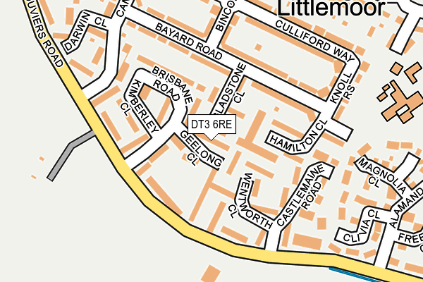 DT3 6RE map - OS OpenMap – Local (Ordnance Survey)