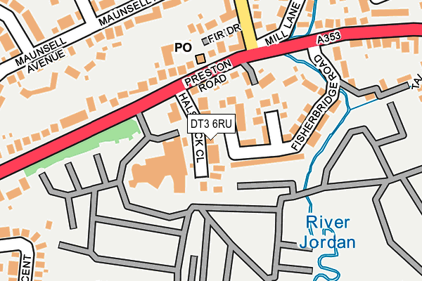 DT3 6RU map - OS OpenMap – Local (Ordnance Survey)