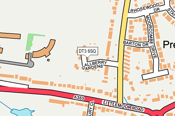 DT3 6SQ map - OS OpenMap – Local (Ordnance Survey)