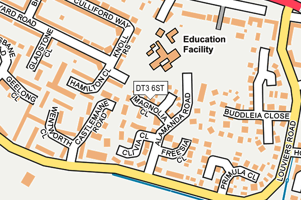 DT3 6ST map - OS OpenMap – Local (Ordnance Survey)