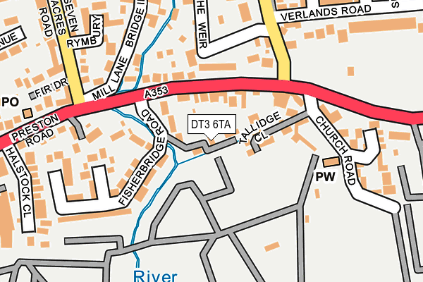 DT3 6TA map - OS OpenMap – Local (Ordnance Survey)