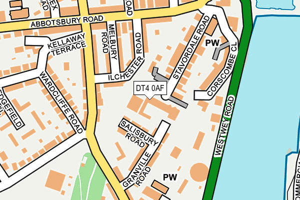 DT4 0AF map - OS OpenMap – Local (Ordnance Survey)