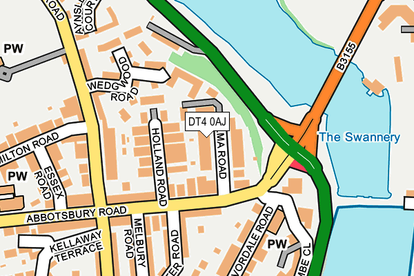 DT4 0AJ map - OS OpenMap – Local (Ordnance Survey)