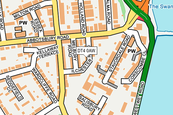 DT4 0AW map - OS OpenMap – Local (Ordnance Survey)