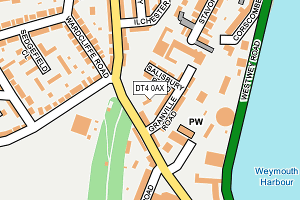 DT4 0AX map - OS OpenMap – Local (Ordnance Survey)