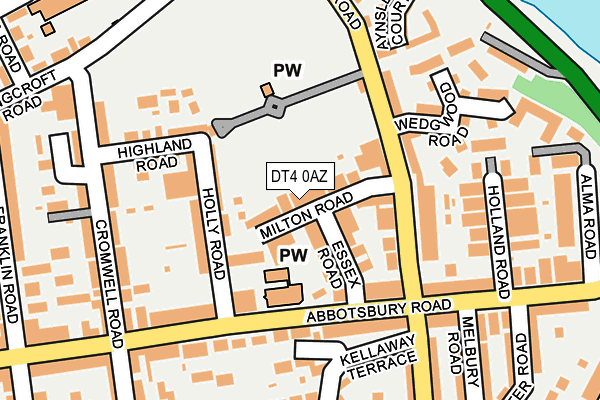 DT4 0AZ map - OS OpenMap – Local (Ordnance Survey)