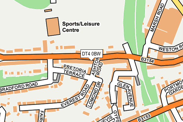 DT4 0BW map - OS OpenMap – Local (Ordnance Survey)