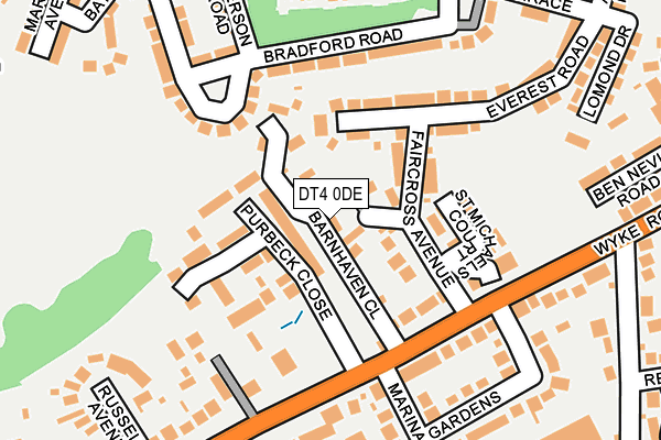 DT4 0DE map - OS OpenMap – Local (Ordnance Survey)