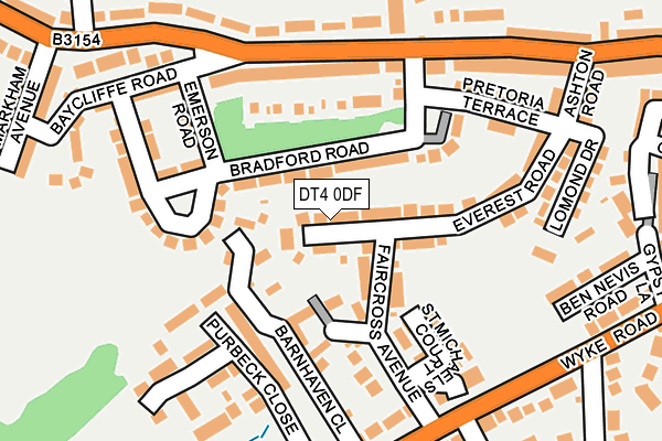DT4 0DF map - OS OpenMap – Local (Ordnance Survey)