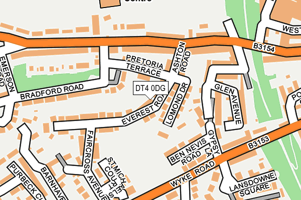 DT4 0DG map - OS OpenMap – Local (Ordnance Survey)