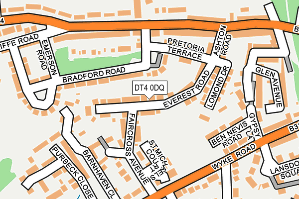 DT4 0DQ map - OS OpenMap – Local (Ordnance Survey)