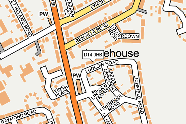 DT4 0HB map - OS OpenMap – Local (Ordnance Survey)