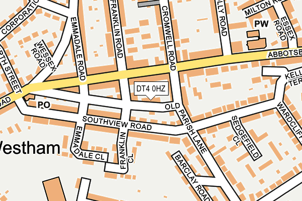 DT4 0HZ map - OS OpenMap – Local (Ordnance Survey)