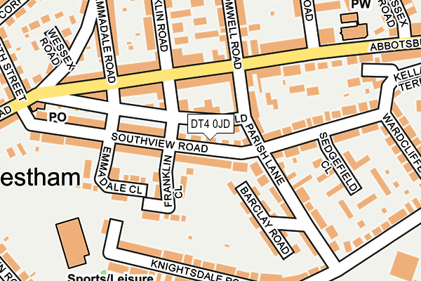 DT4 0JD map - OS OpenMap – Local (Ordnance Survey)