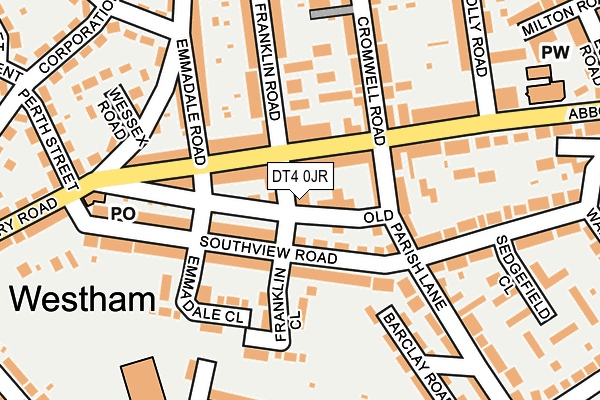 DT4 0JR map - OS OpenMap – Local (Ordnance Survey)