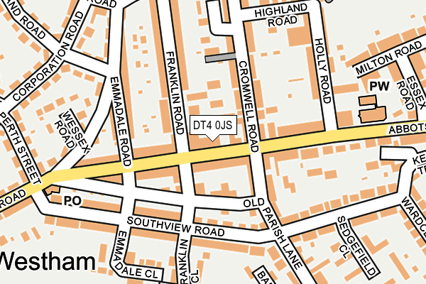 DT4 0JS map - OS OpenMap – Local (Ordnance Survey)