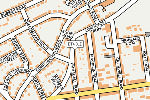 DT4 0JZ map - OS OpenMap – Local (Ordnance Survey)