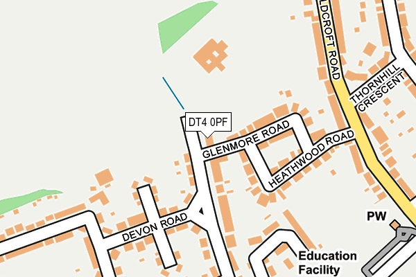 DT4 0PF map - OS OpenMap – Local (Ordnance Survey)