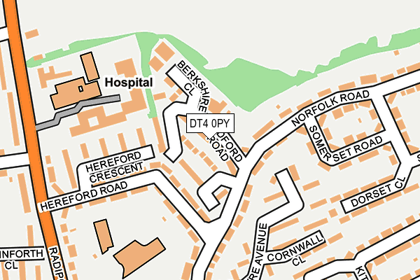 DT4 0PY map - OS OpenMap – Local (Ordnance Survey)