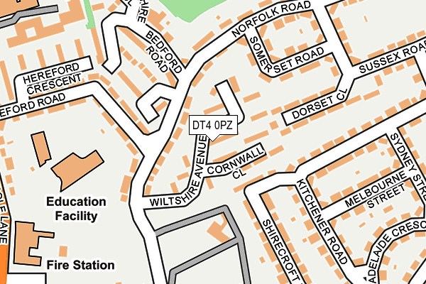 DT4 0PZ map - OS OpenMap – Local (Ordnance Survey)