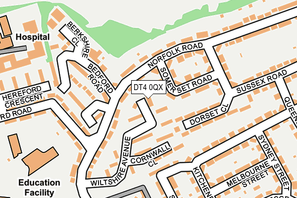 DT4 0QX map - OS OpenMap – Local (Ordnance Survey)