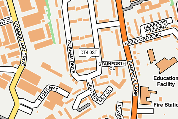 DT4 0ST map - OS OpenMap – Local (Ordnance Survey)