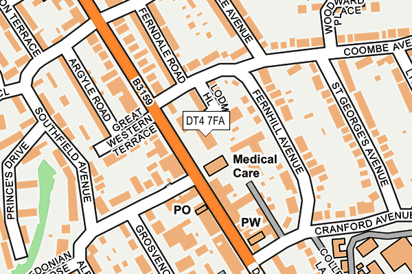 DT4 7FA map - OS OpenMap – Local (Ordnance Survey)
