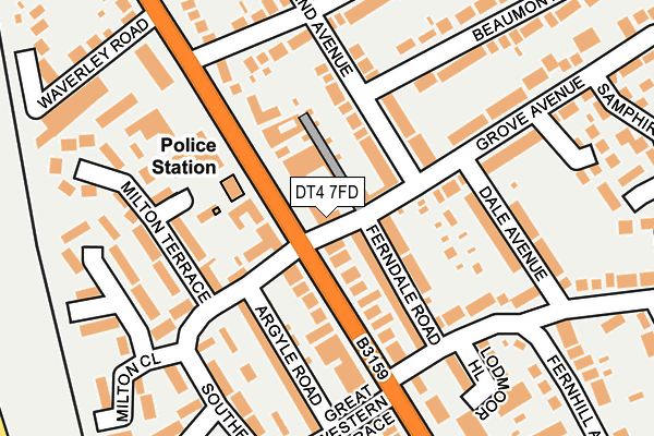 DT4 7FD map - OS OpenMap – Local (Ordnance Survey)