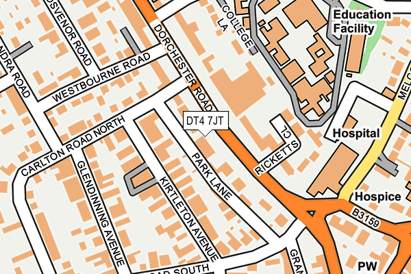 DT4 7JT map - OS OpenMap – Local (Ordnance Survey)