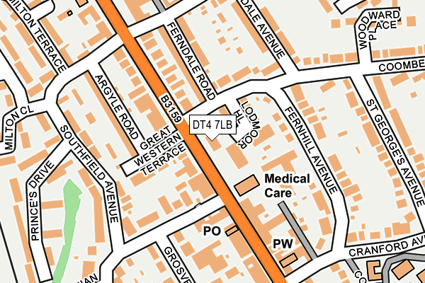 DT4 7LB map - OS OpenMap – Local (Ordnance Survey)