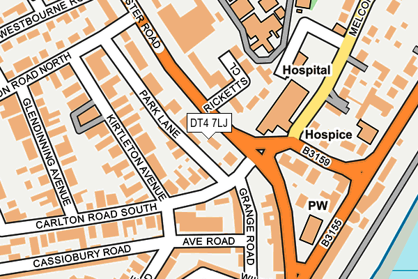 DT4 7LJ map - OS OpenMap – Local (Ordnance Survey)