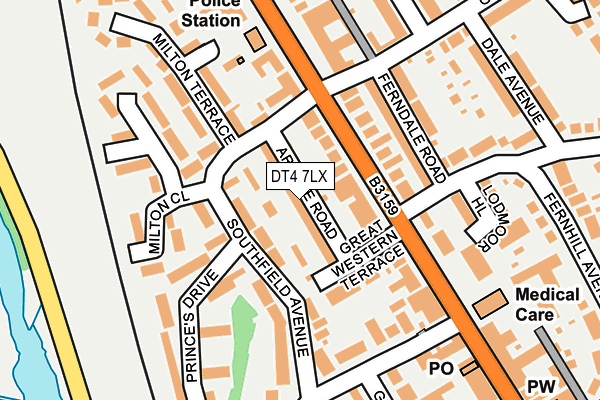 DT4 7LX map - OS OpenMap – Local (Ordnance Survey)