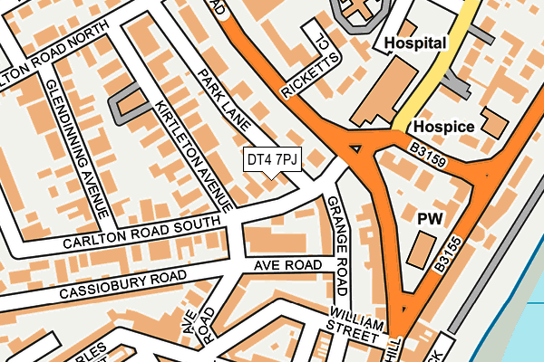 DT4 7PJ map - OS OpenMap – Local (Ordnance Survey)