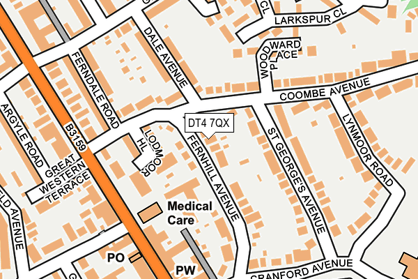 DT4 7QX map - OS OpenMap – Local (Ordnance Survey)