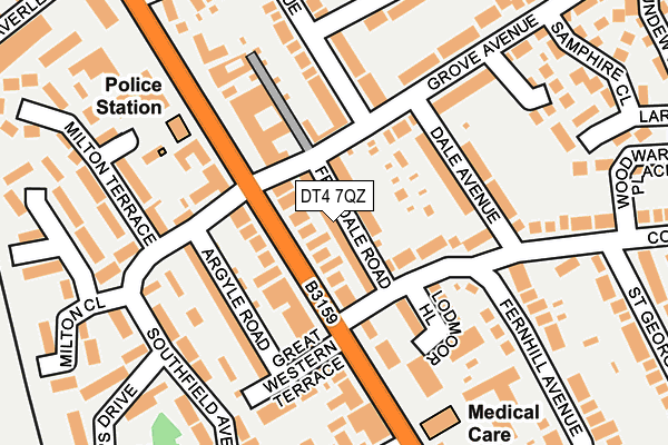 DT4 7QZ map - OS OpenMap – Local (Ordnance Survey)