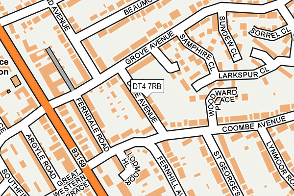 DT4 7RB map - OS OpenMap – Local (Ordnance Survey)