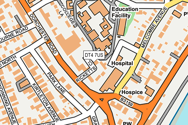 DT4 7US map - OS OpenMap – Local (Ordnance Survey)