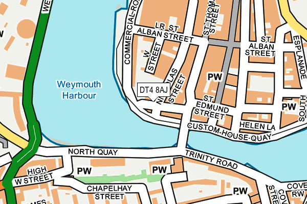 DT4 8AJ map - OS OpenMap – Local (Ordnance Survey)